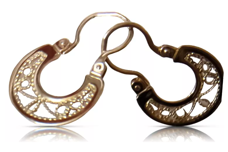 Boucles d'oreilles Gipsy Vintage en or rose 14 carats 585 sans pierres  ven025 ven025