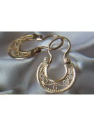 "Vintage Gipsy 14K 585 Rose Gold Earrings with No Stones"  ven025 ven025