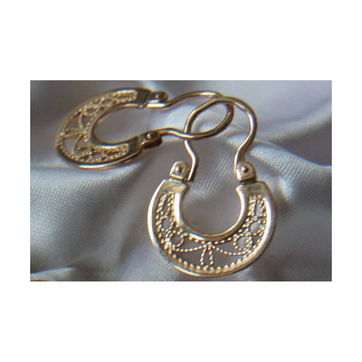 Boucles d'oreilles Gipsy Vintage en or rose 14 carats 585 sans pierres  ven025 ven025