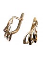 "Boucles d'oreilles Vintage en forme de feuille en Or rose 14 carats 585 d'origine" ven035 ven035