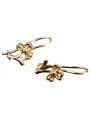 "Boucles d'oreilles florales vintage en or rose 14 carats 585 sans pierres" ven036 ven036