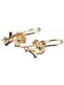 "Boucles d'oreilles florales vintage en or rose 14 carats 585 sans pierres" ven036 ven036