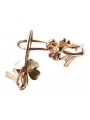 "Boucles d'oreilles florales vintage en or rose 14 carats 585 sans pierres" ven036 ven036