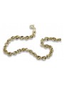 Pulsera trenzada de corte de diamante en oro amarillo italiano 14k cb074y