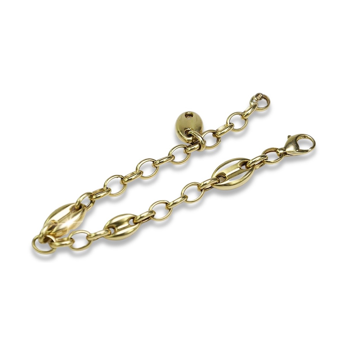 Bracelet en or jaune vintage avec pierres précieuses variées cb106