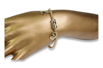 Vintage Rose Gold Italian Bracelet with Yellow Gold and Various Gemstones cb115