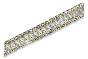 Bracelet Vintage en Or Jaune et Blanc 14K, 18,5c cb130