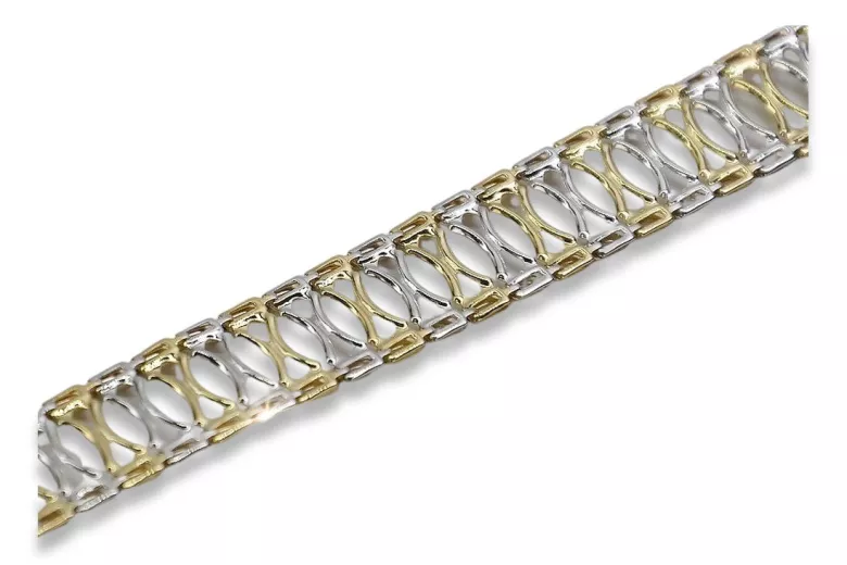 Bracelet Vintage en Or Jaune et Blanc 14K, 18,5c cb130