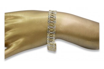 Bracelet Vintage en Or Jaune et Blanc 14K, 18,5c cb130