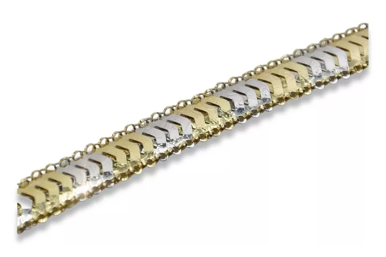 Vintage 14K Yellow Gold Bracelet with White Gold Accents cb131yw