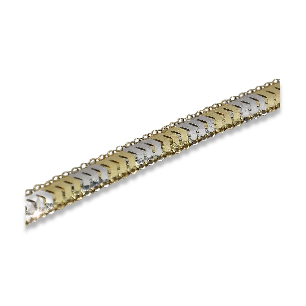 Vintage 14K Yellow Gold Bracelet with White Gold Accents cb131yw