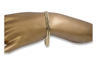 Brazalete de oro amarillo italiano con piedras preciosas variadas cb139y