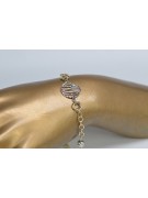 Bracelet fantaisie en or jaune et blanc italien 14 carats, 18,5 c cb144yw