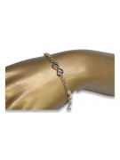 Bracelet fantaisie en or jaune et blanc italien 14K cb145yw