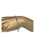 Bracelet fantaisie en or jaune et blanc italien 14K cb145yw