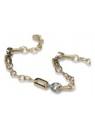 Bracelet en or italien 14 carats jaune et blanc, 18,5c cb148yw