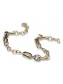 Pulsera de oro blanco y amarillo italiano de 14k con piedras preciosas cb148yw