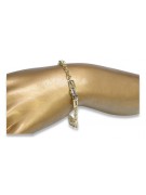 Italienische 14K Gelb- & Weißgold, 18,5c Armband cb148yw