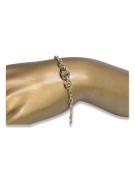 Pulsera de fantasía de oro blanco y amarillo italiano de 14k cb149yw