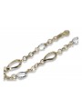 Bracelet Fantaisie en Or Jaune et Blanc Italien 14K, 18,5c cb153yw