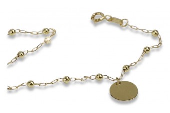 Italienische Gelbgold Damenarmband 14 Karat Kreis Armband Celebrity cbc002y