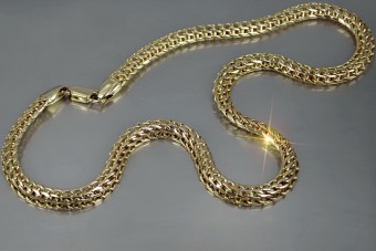 Italian Yellow 14K Gold Kaiser Chain Necklace cc039y