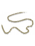 Italian Yellow 14K Gold Diamond Cut Rope Chain Hollow cc079y