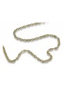 Italian Yellow 14K Gold Diamond Cut Rope Chain Hollow cc079y