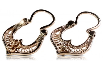 "Pendientes Gipsy Vintage en Oro Rosa Antiguo de 14k Sin Piedras" ven041 ven041