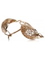 Sterling Silver Rose Gold Plated Vintage Earrings, No Stone ven023rp