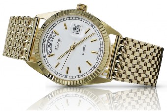 Gold men's watch Geneve ★ zlotychlopak.pl ★ Gold purity 585 333 Low Price!