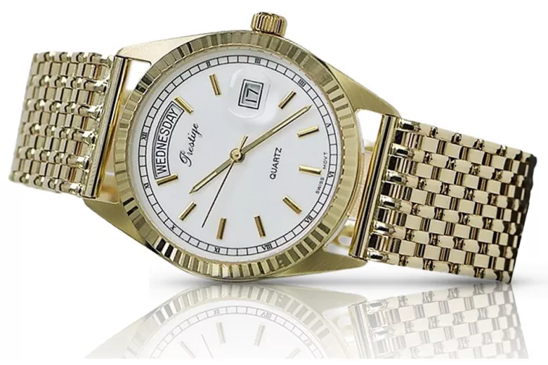 Итальянские Желтые 14k 585 Золотые Мужские Черные Часы Geneve mw013ydw&mbw013y