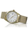 Montre noire pour homme en or 14k jaune italien de Genève mw013ydw&mbw013y