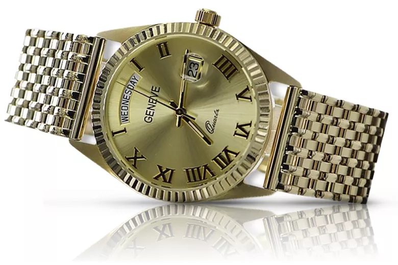 Goldene Herrenuhr Geneve ★ https://zlotychlopak.pl/de/ ★ Goldreinheit 585 333 Niedriger Preis!