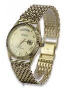 Gold men's watch Geneve ★ zlotychlopak.pl ★ Gold purity 585 333 Low Price!