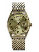 Gold men's watch Geneve ★ zlotychlopak.pl ★ Gold purity 585 333 Low Price!