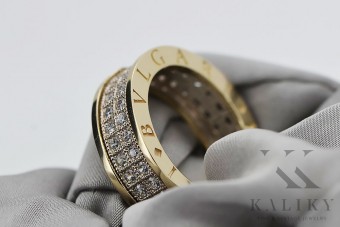 Eleganter Damenschmuck mit 14K Gelb- & Weißgold Bulgari Zirkon Ring crc006yw crc006yw