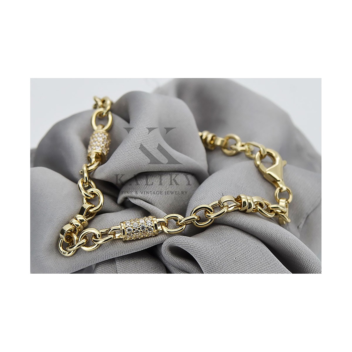 Pulsera de oro amarillo de 14 quilates ★ https://zlotychlopak.pl/es/ ★ Oro 585 333 Barato