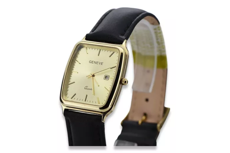 Reloj de oro para hombre Geneve ★ zlotychlopak.pl ★ Pureza de oro 585 333 Precio bajo!