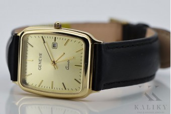 Genf Herrenuhr in 14 Karat Gelbgold, Weiß und Gold mw002y