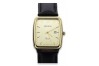 14K Yellow Gold Men's Watch with White Dial and Gold Bezel mw002y