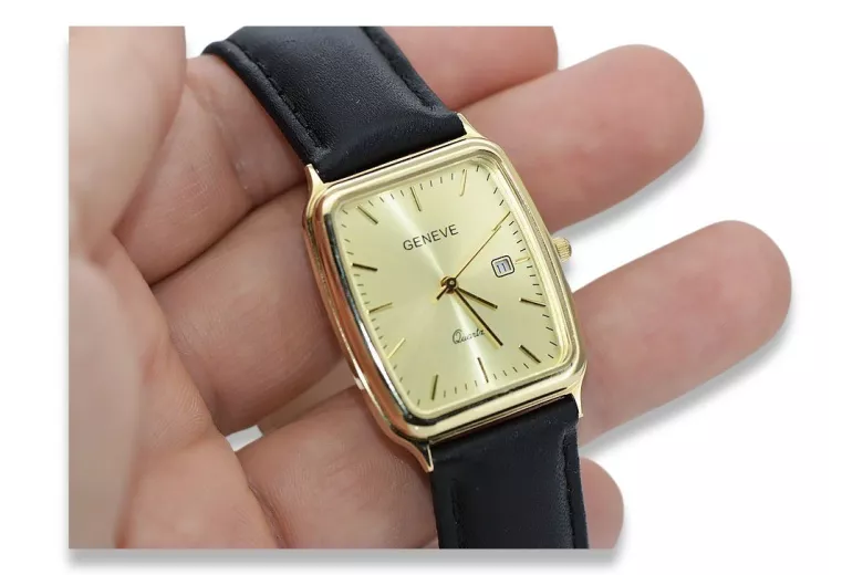 Genf Herrenuhr in 14 Karat Gelbgold, Weiß und Gold mw002y