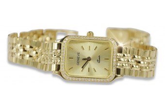 Gold men's watch Geneve ★ zlotychlopak.pl ★ Gold purity 585 333 Low Price!