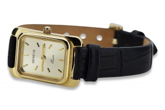 14K жълто злато, Златен дамски часовник Geneve lw003ydy