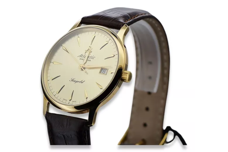 Reloj de Hombre Atlántico en Oro Amarillo de 14 Quilates mw005y