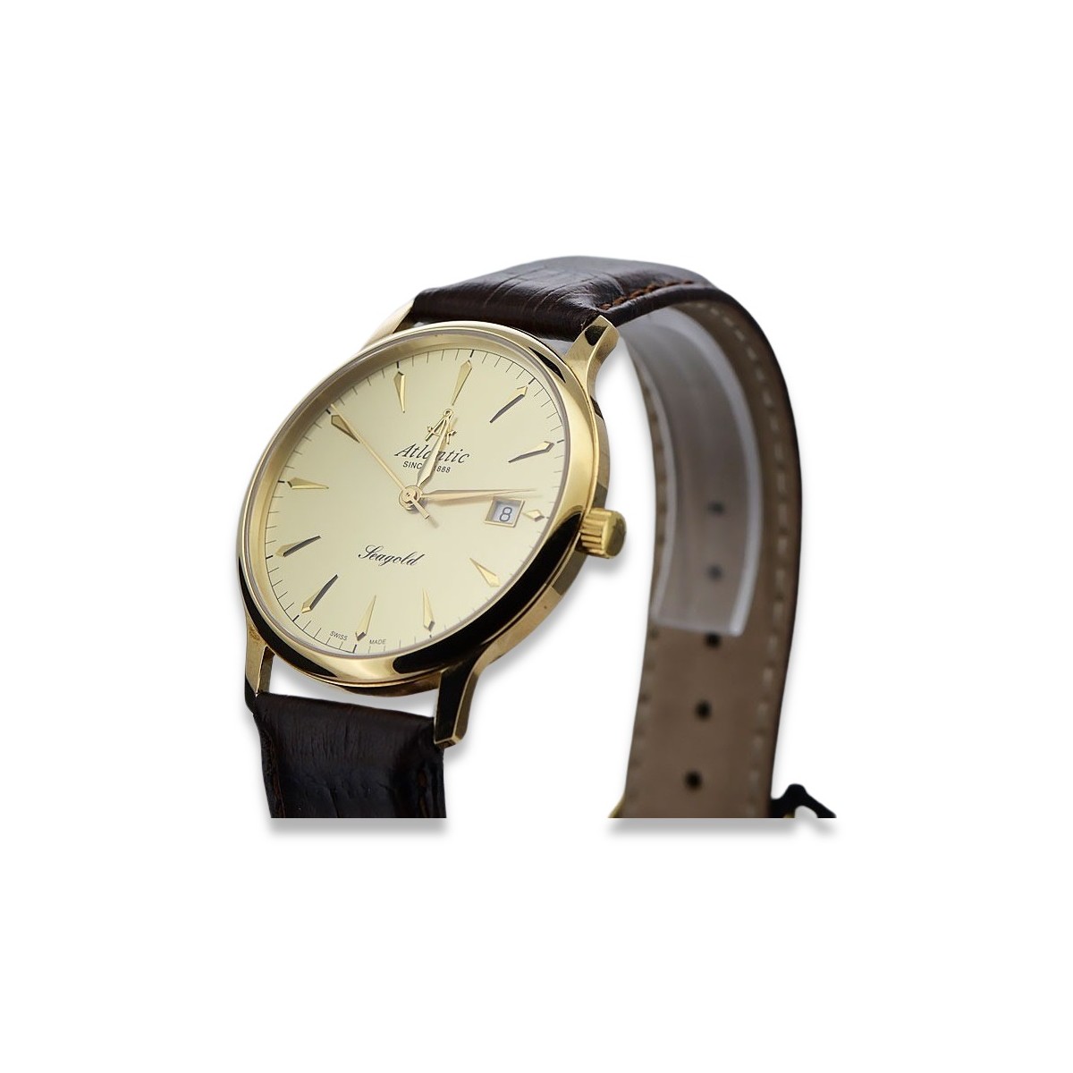 Reloj de Hombre Atlántico en Oro Amarillo de 14 Quilates mw005y