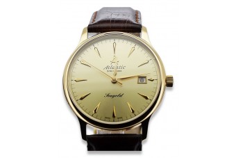 Zegarek męski złoty 14k, cyferblat w stylu atlantyckim mw005y
