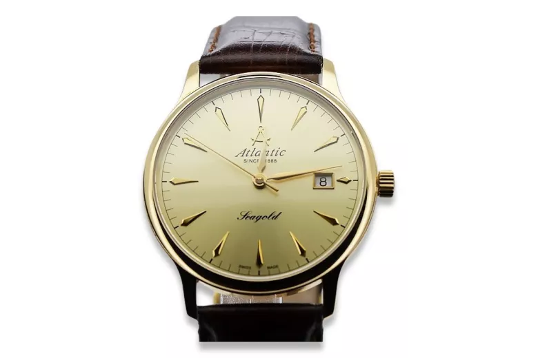 Reloj de Hombre Atlántico en Oro Amarillo de 14 Quilates mw005y