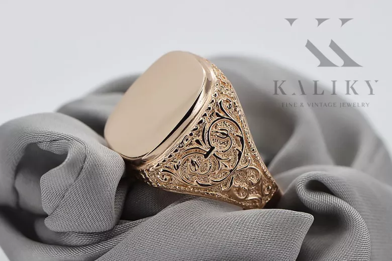 Rose russe Bijoux en or soviétique bague homme