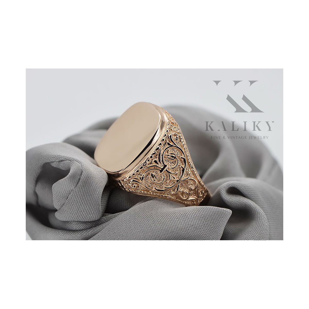 Rose russe Bijoux en or soviétique bague homme